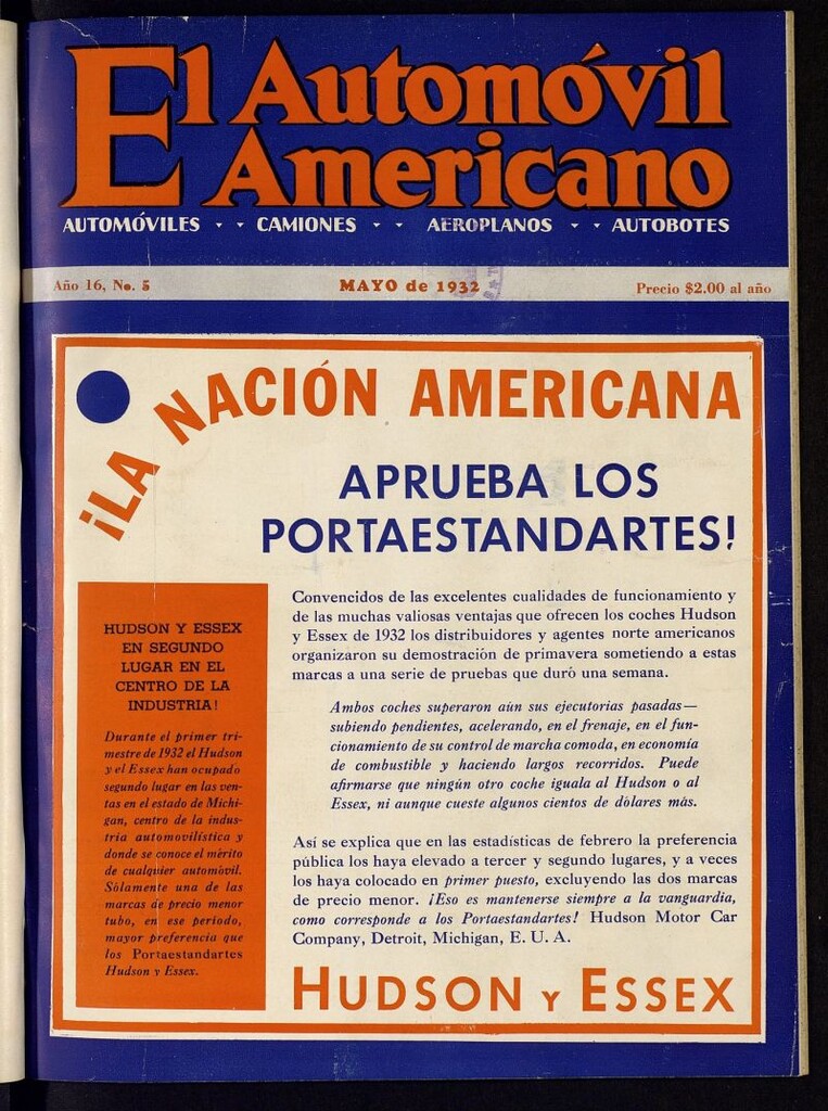 Miniatura de El Automóvil Americano : automóviles, camiones, motos, cicletas, aeroplanos, de mayo de 1932, nº 5