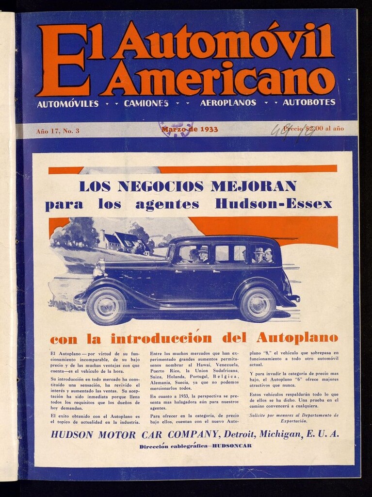 Miniatura de El Automóvil Americano : automóviles, camiones, motos, cicletas, aeroplanos, de marzo de 1933, nº 3