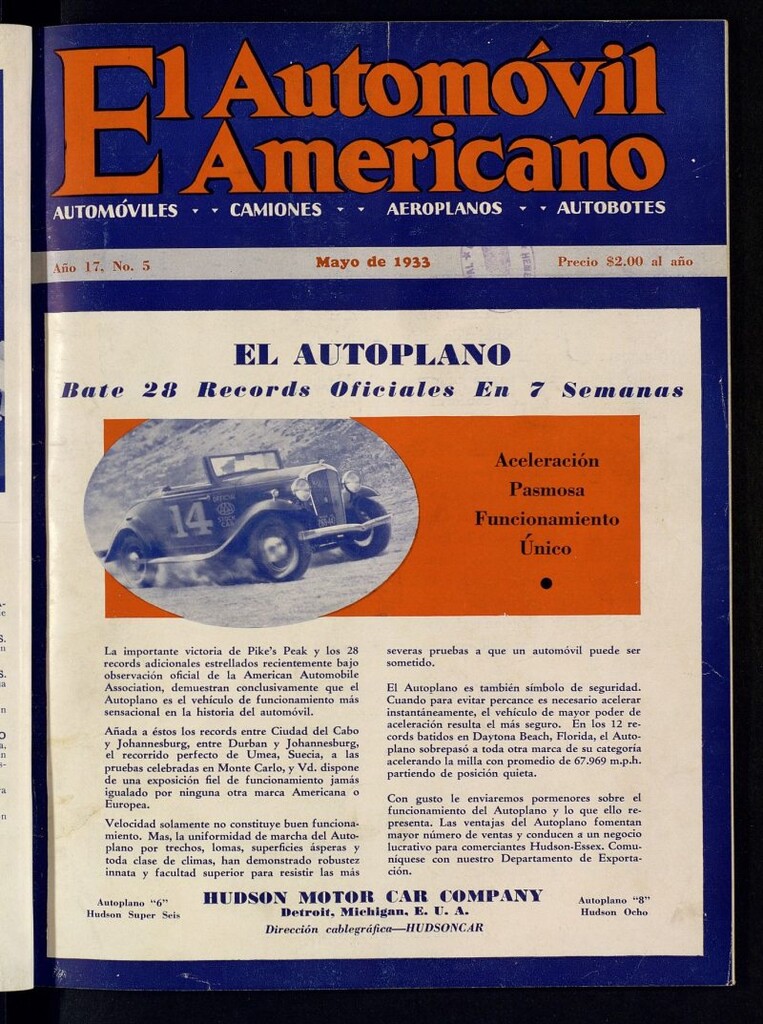 Miniatura de El Automóvil Americano : automóviles, camiones, motos, cicletas, aeroplanos, de mayo de 1933, nº 5