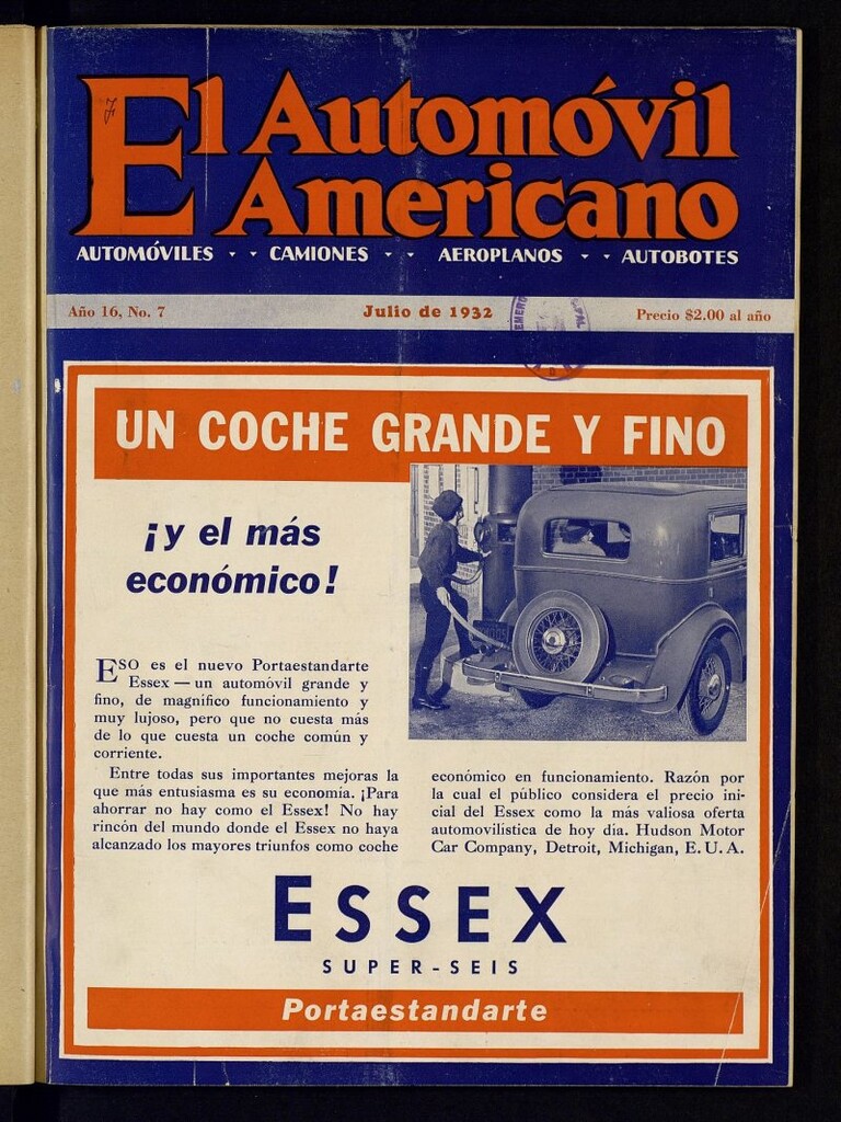 Miniatura de El Automóvil Americano : automóviles, camiones, motos, cicletas, aeroplanos, de julio de 1932, nº 7