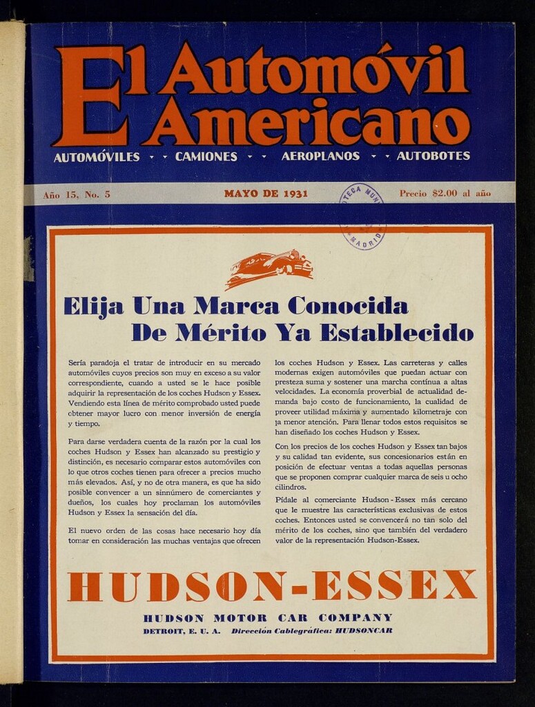 Miniatura de El Automóvil Americano : automóviles, camiones, motos, cicletas, aeroplanos , de mayo de 1931, nº 5