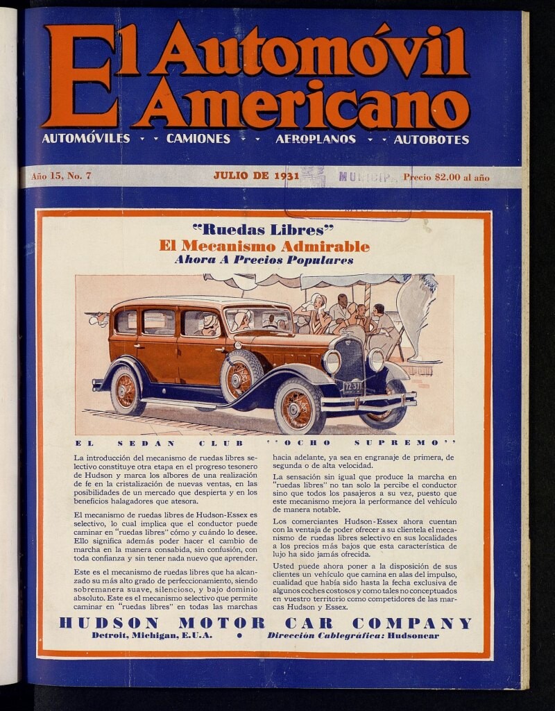 Miniatura de El Automóvil Americano : automóviles, camiones, motos, cicletas, aeroplanos, de julio de 1931, nº 7