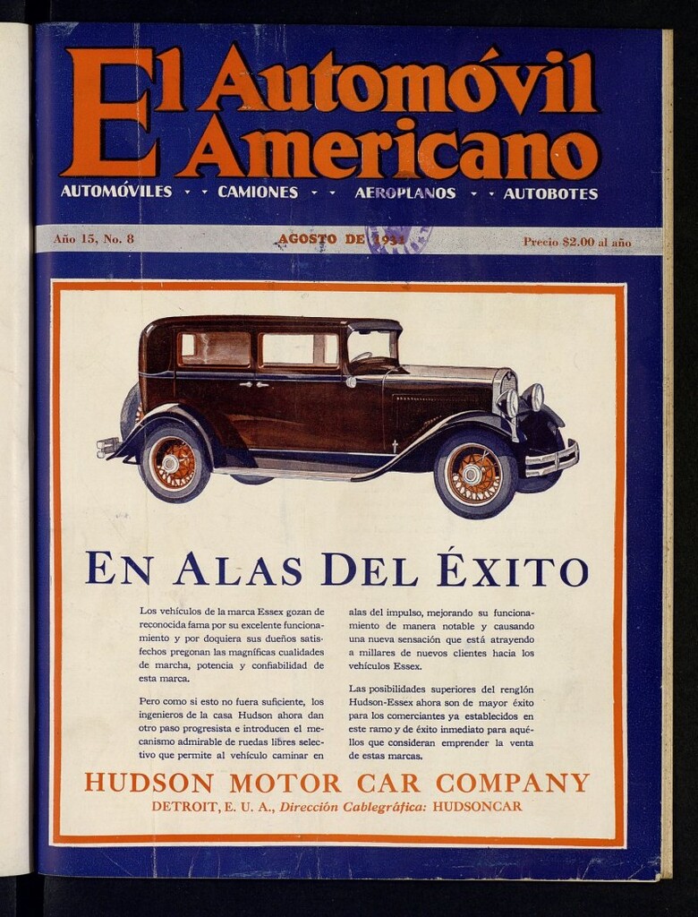 Miniatura de El Automóvil Americano : automóviles, camiones, motos, cicletas, aeroplanos, de agosto de 1931, nº 8