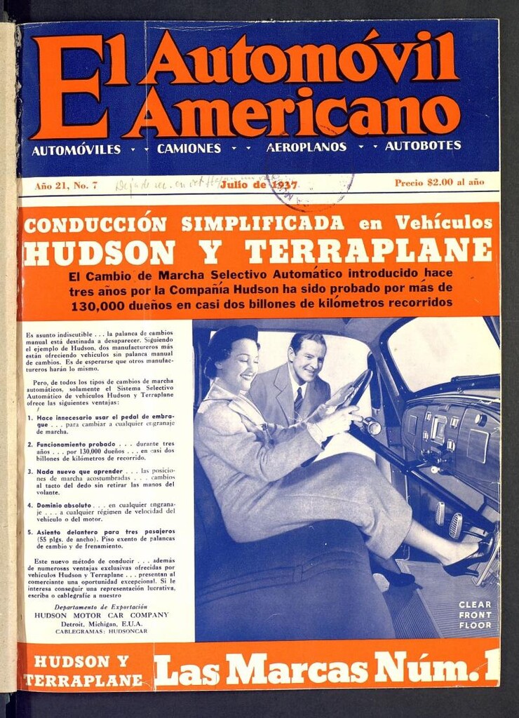 Miniatura de El Automóvil Americano : automóviles, camiones, motos, cicletas, aeroplanos, de julio de 1937, nº 7