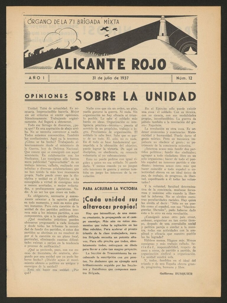 Miniatura de Alicante Rojo del 31 de julio de 1937