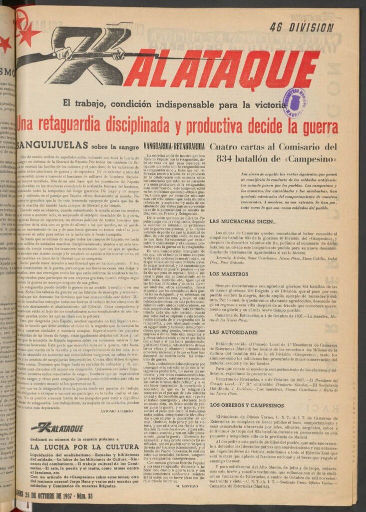 Miniatura de Al Ataque : Organo de la Brigada del Campesino del 25 de octubre de 1937