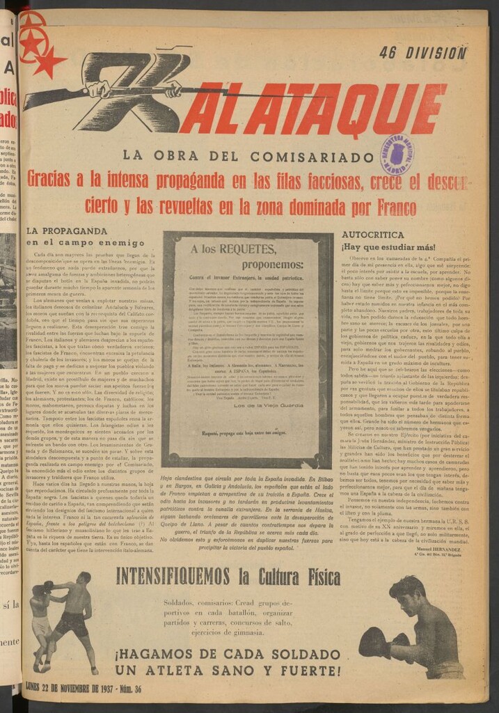 Miniatura de Al Ataque : Organo de la Brigada del Campesino del 22 de noviembre de 1937