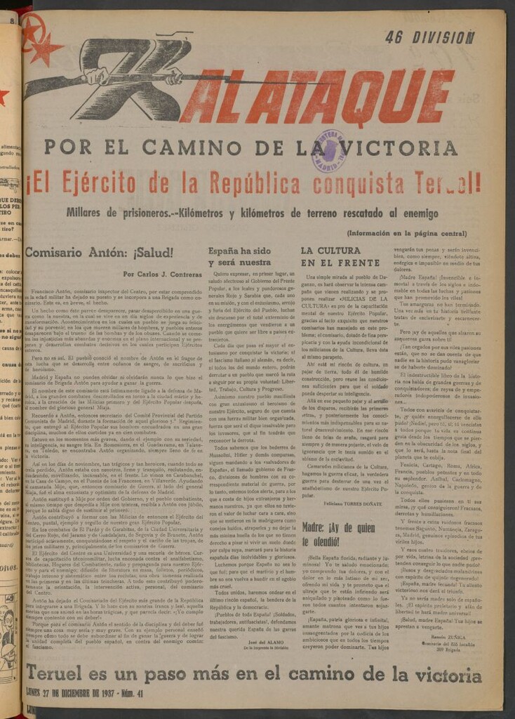 Miniatura de Al Ataque : Organo de la Brigada del Campesino del 27 de diciembre de 1937