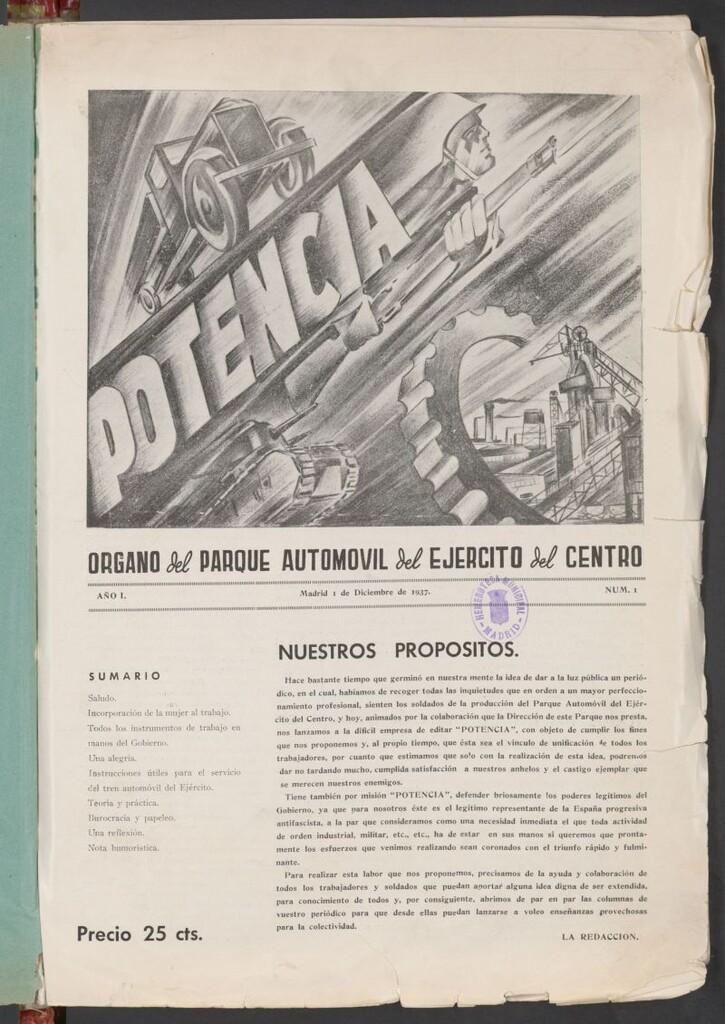 Miniatura de Potencia : órgano del Parque automóvil del Ejército del Centro