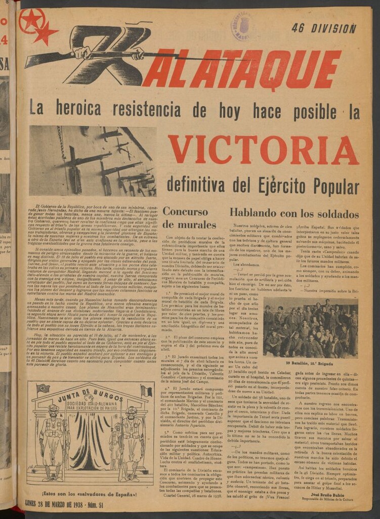 Miniatura de Al Ataque : Organo de la Brigada del Campesino del 28 de marzso de 1938