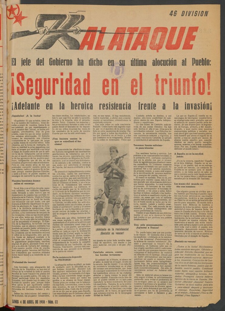 Miniatura de Al Ataque : Organo de la Brigada del Campesino del 4 de abril de 1938