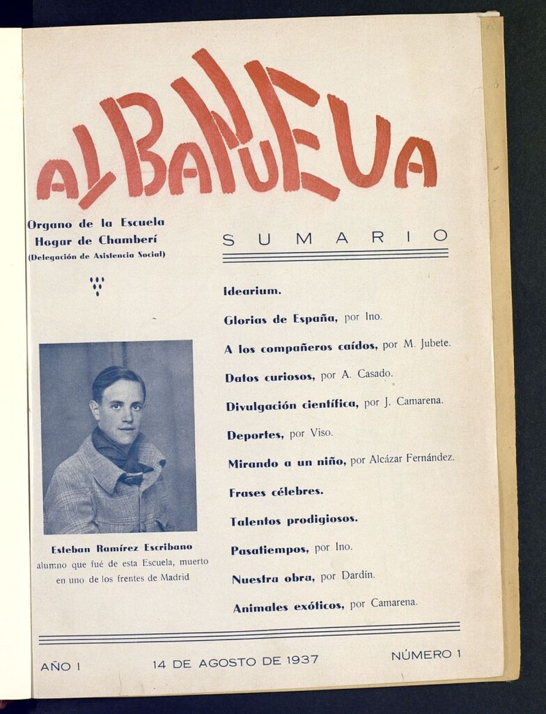Miniatura de Alba Nueva : órgano de la Escuela Hogar Chamberí del 14 de agosto de 1937