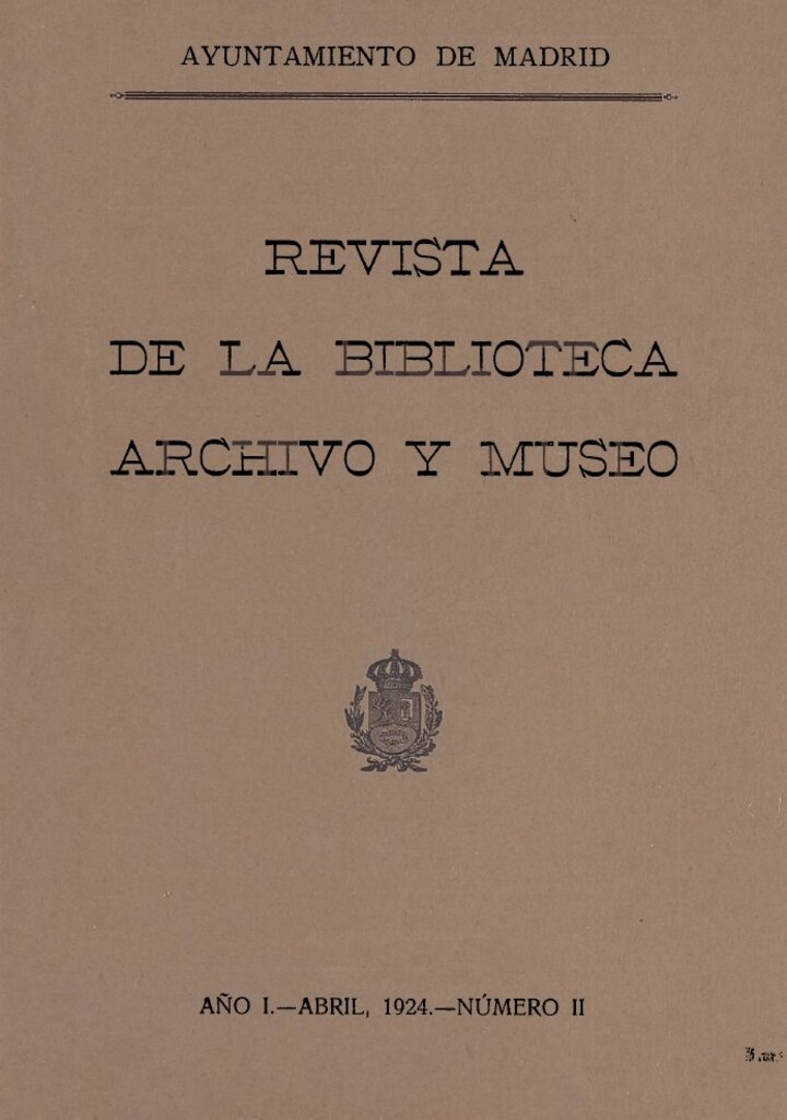 Miniatura de Revista de la Biblioteca, Archivo y Museo del Ayuntamiento de Madrid