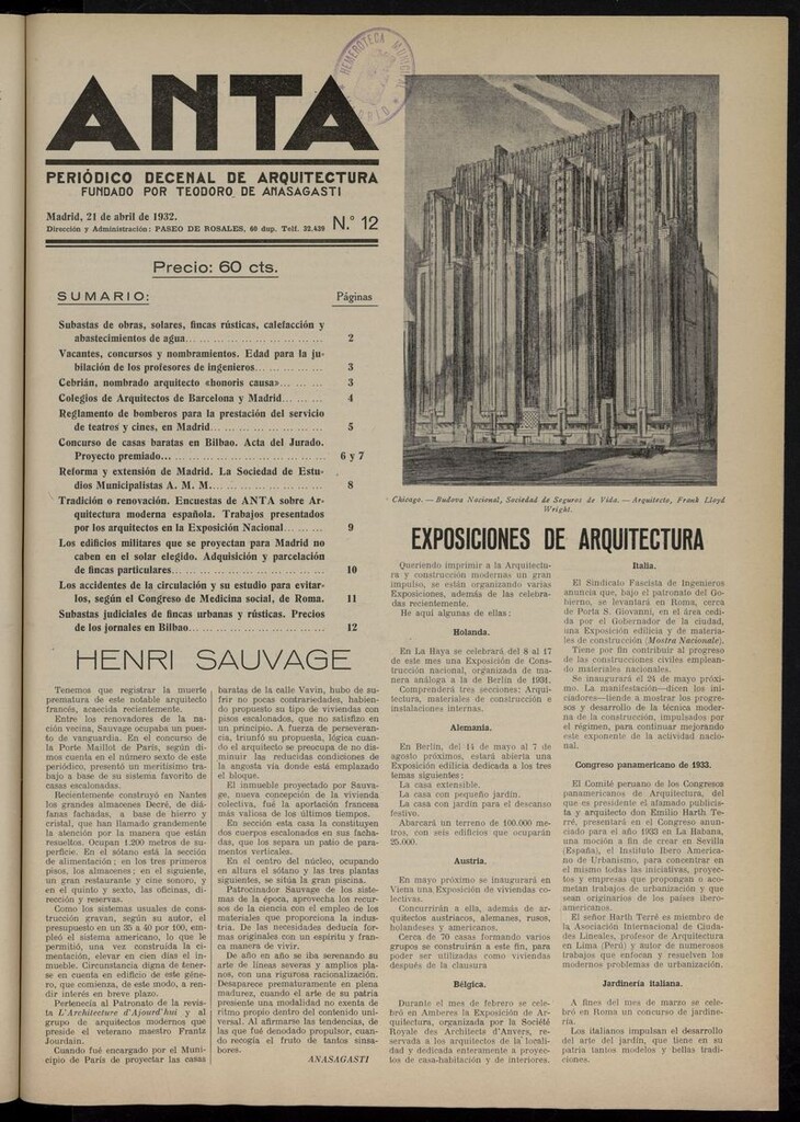 Miniatura de Anta: periódico de arquitectura del 21 de abril de 1932
