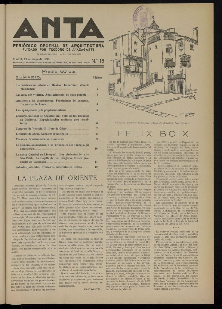 Miniatura de Anta: periódico de arquitectura del 21 de mayo de 1932
