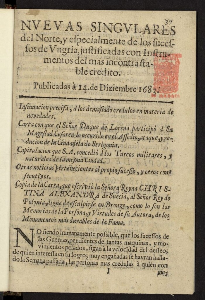 Miniatura de Sucesos del siglo XVII