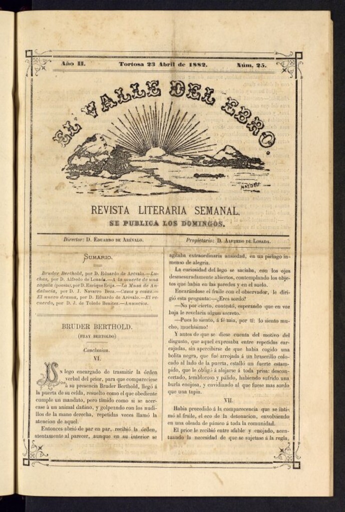 Miniatura de El Valle del Ebro : revista literaria semanal, de 23 de abril de 1882, nº 25