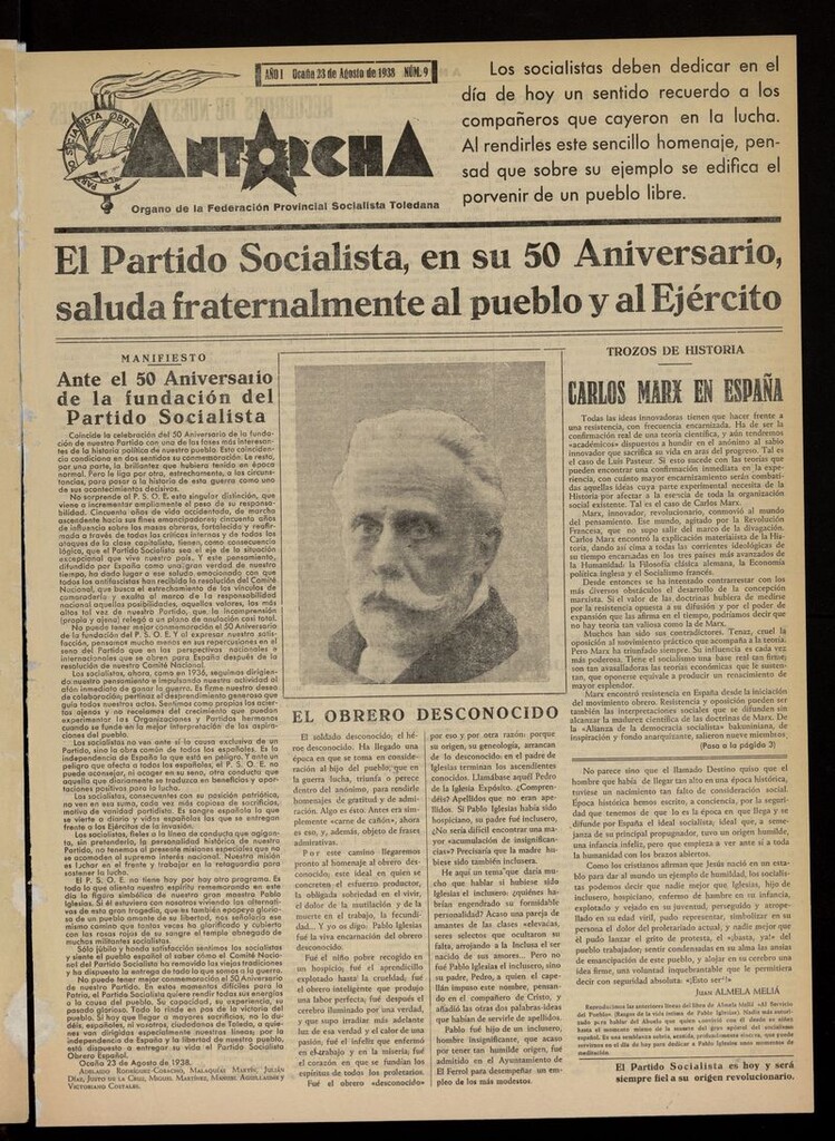Miniatura de Antorcha (Ocaña) del 23 de agosto de 1938