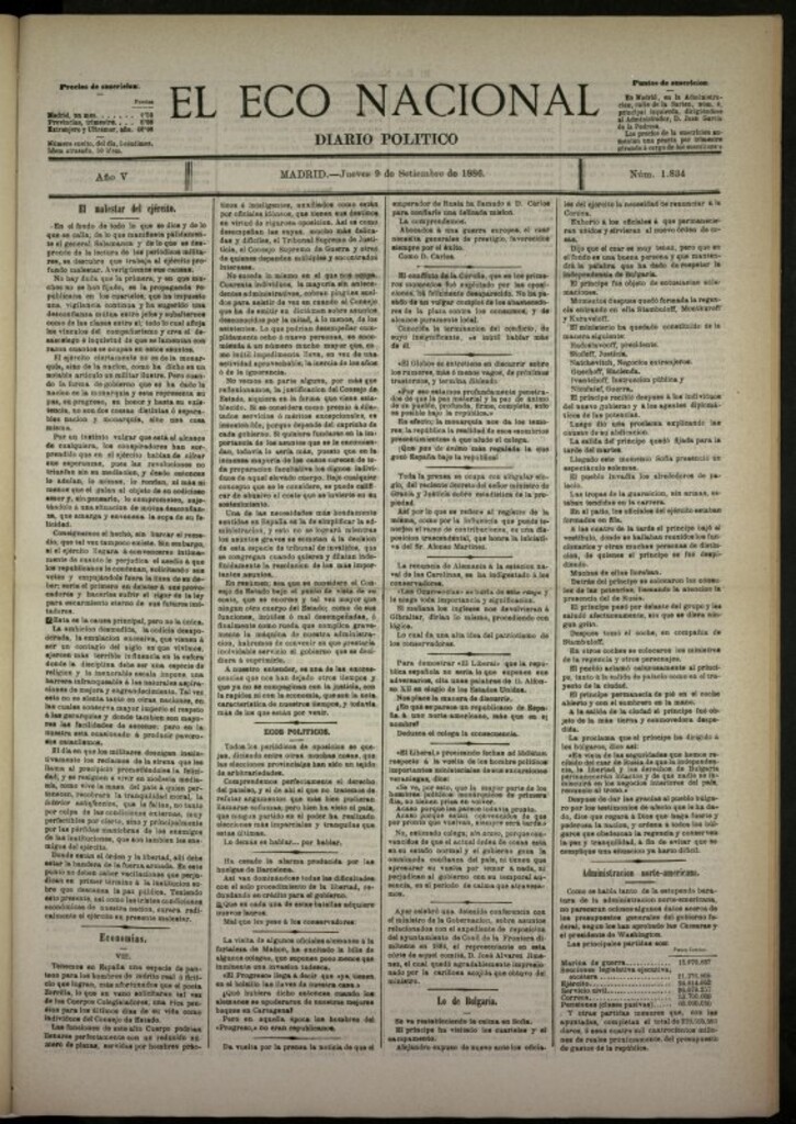 Miniatura de El Eco Nacional de 9 de septiembre de 1886, nº 1834