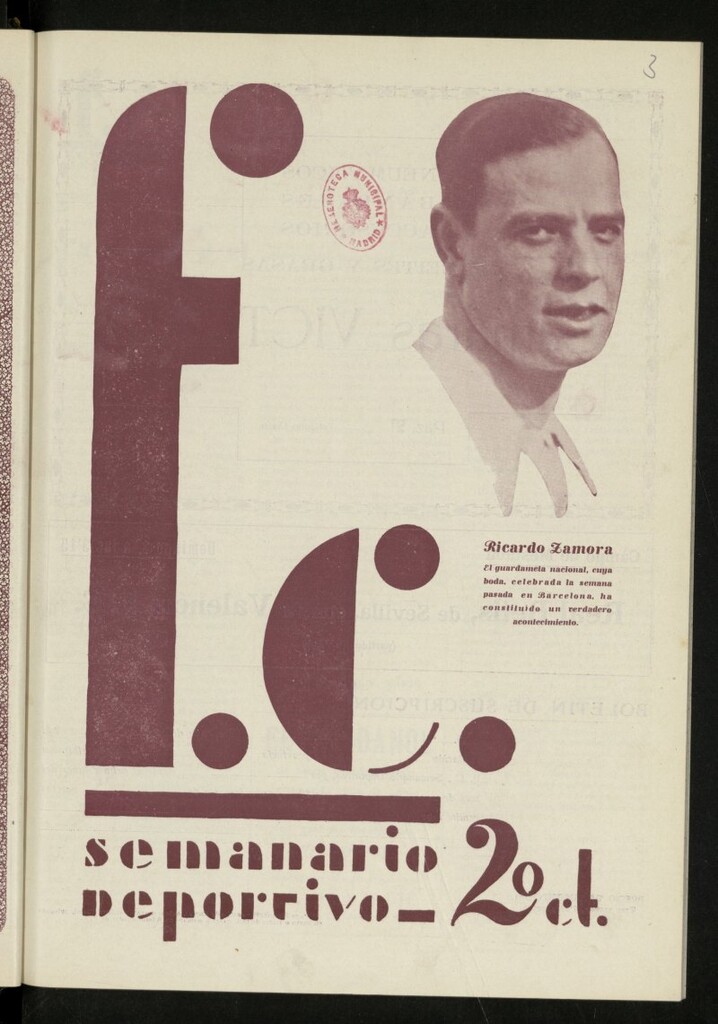 Miniatura de F.C.: semanario deportivo,Valencia a 27 de enero de 1930, nº 3