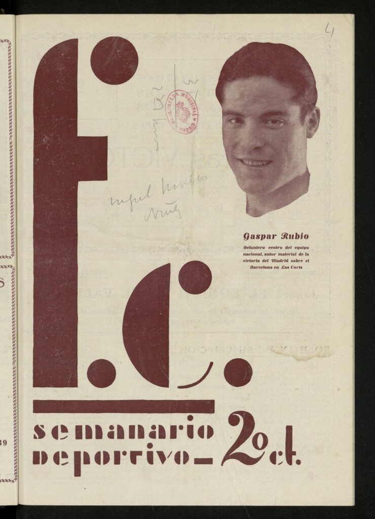 Miniatura de F.C.: semanario deportivo,Valencia a 3 de febrero de 1930, nº 4