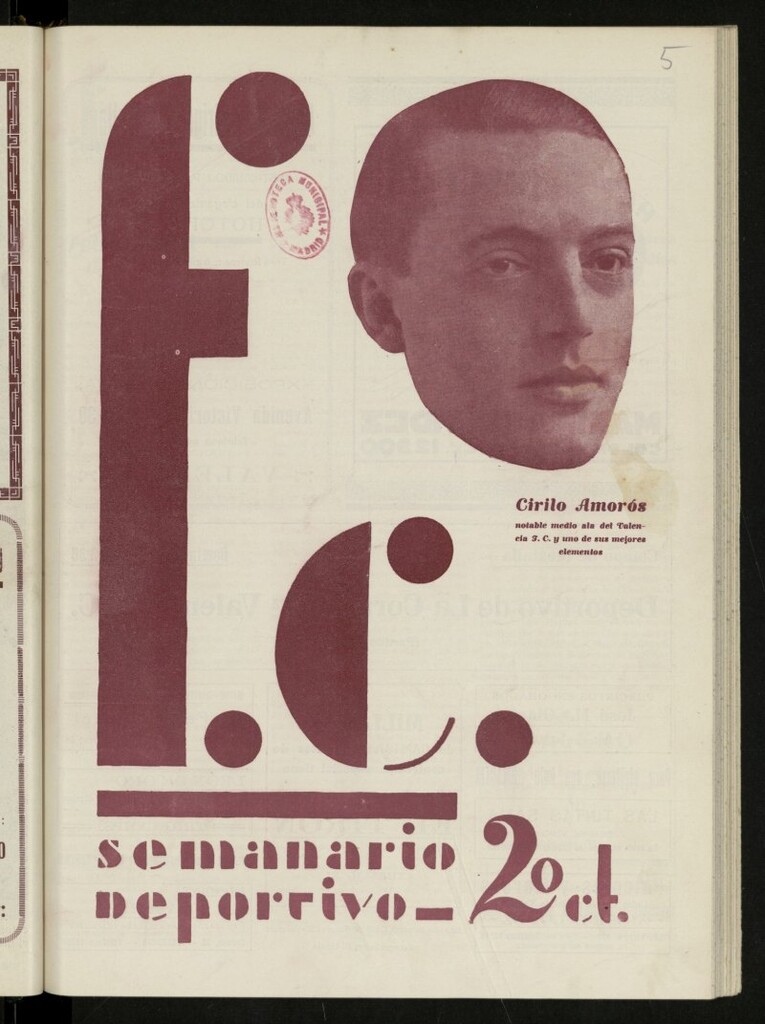 Miniatura de F.C.: semanario deportivo, Valencia a 10 de febrero de 1930, nº 5
