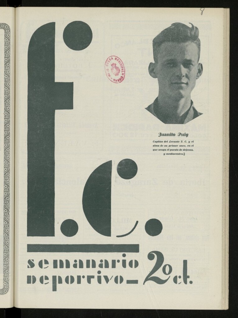 Miniatura de F.C.: semanario deportivo,Valencia a 3 de marzo de 1930, nº 8