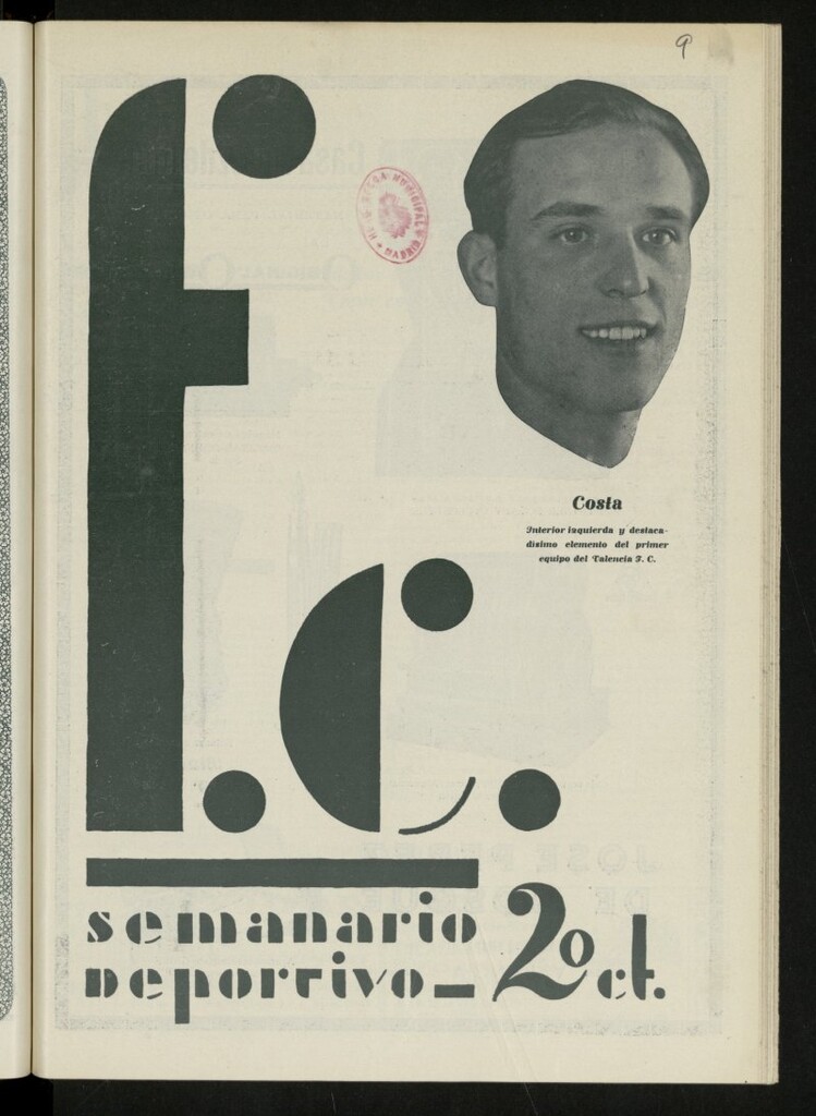Miniatura de F.C.: semanario deportivo,Valencia a 10 de marzo de 1930, nº 9