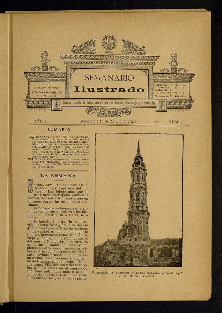 Miniatura de Semanario Ilustrado del 15 de enero de 1893, nº 3