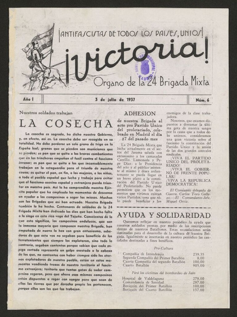 Miniatura de ¡Victoria! : órgano de la 24 Brigada Mixta