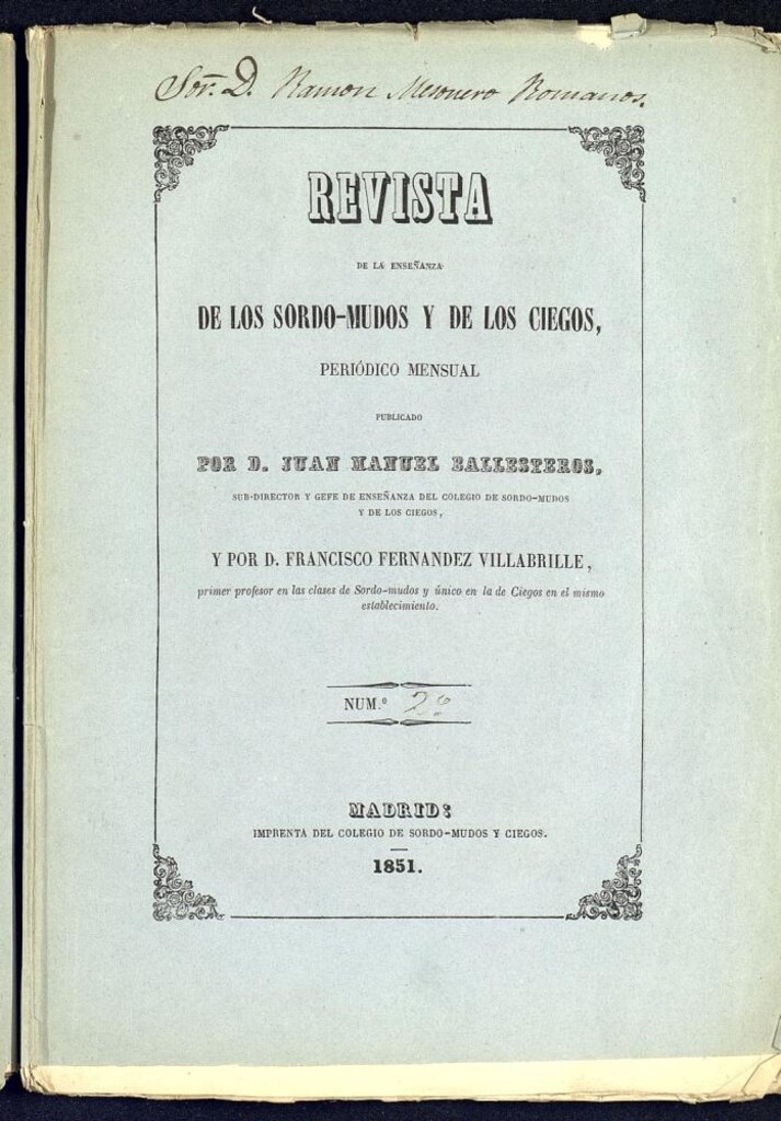 Miniatura de Revista de la enseñanza de los sordo-mudos y de los ciegos : periódico mensual, nº 2.