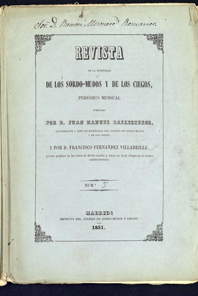 Miniatura de Revista de la enseñanza de los sordo-mudos y de los ciegos : periódico mensual, nº 5