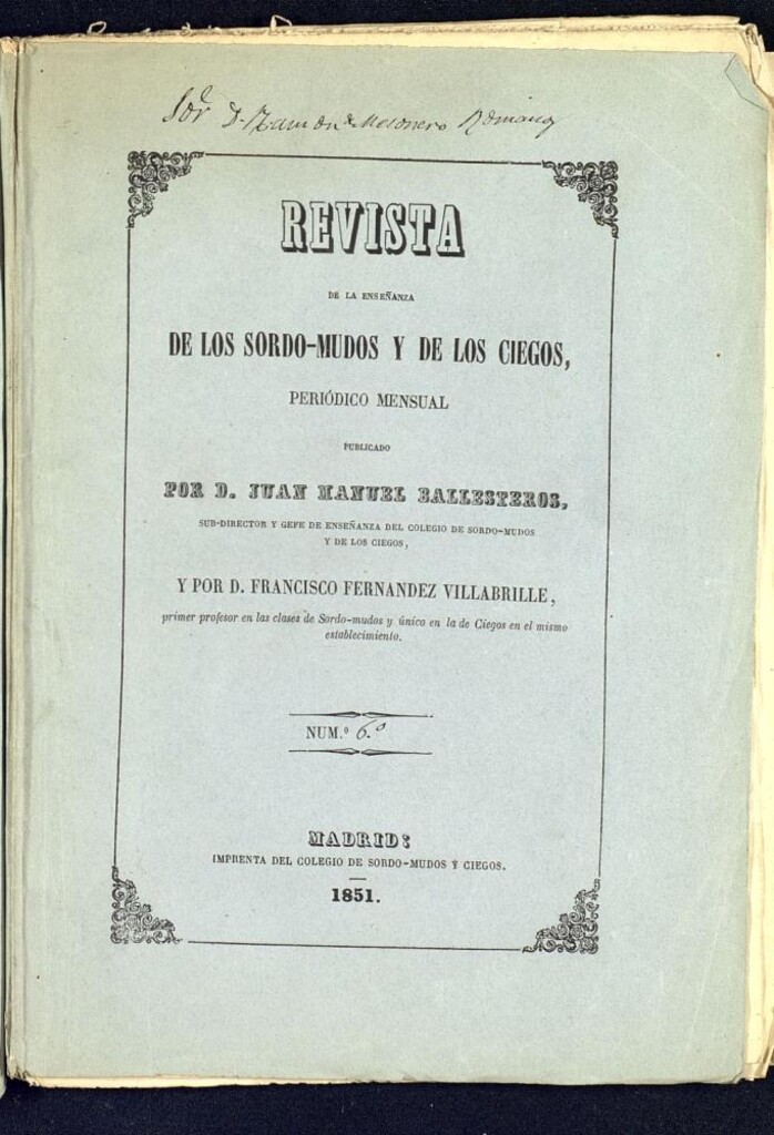 Miniatura de Revista de la enseñanza de los sordo-mudos y de los ciegos : periódico mensual, nº 6