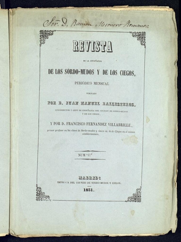 Miniatura de Revista de la enseñanza de los sordo-mudos y de los ciegos : periódico mensual, nº 7