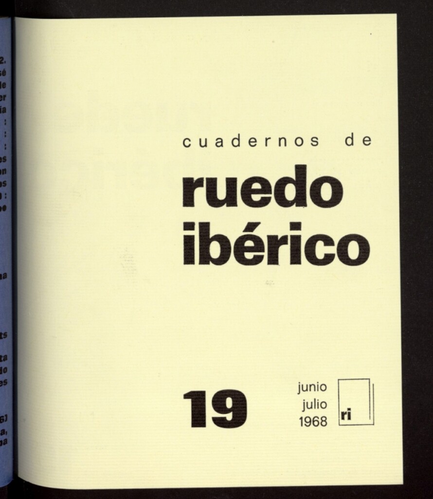 Miniatura de Cuadernos de Ruedo Ibérico de junio-julio de 1968, nº 19