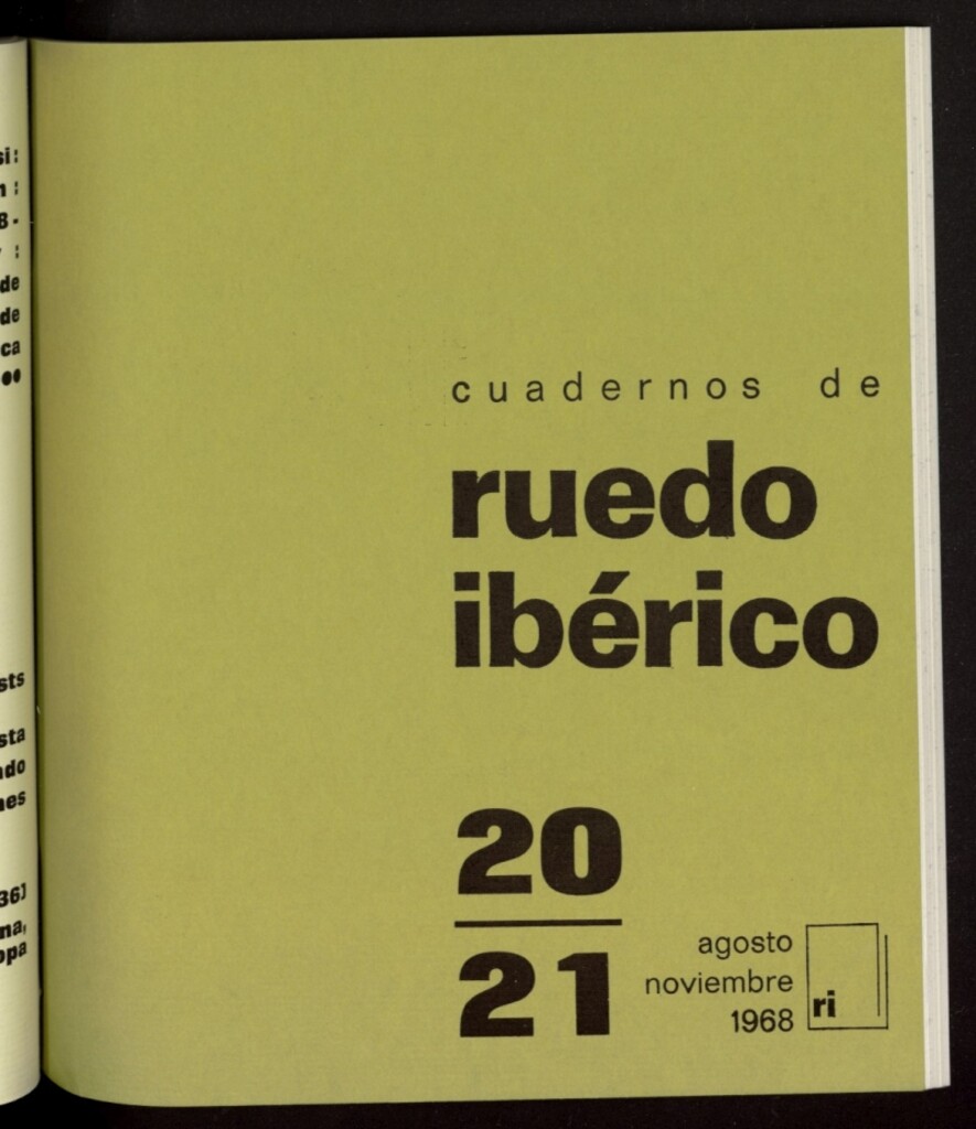 Miniatura de Cuadernos de Ruedo Ibérico de agosto-noviembre de 1968, nº 20 y 21