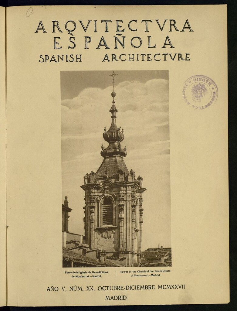 Miniatura de Arquitectura Española de octubre-diciembre de 1927