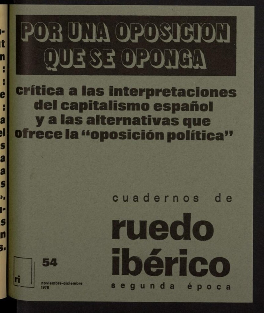 Miniatura de Cuadernos de Ruedo Ibérico de noviembre-diciembre de 1976, nº 54