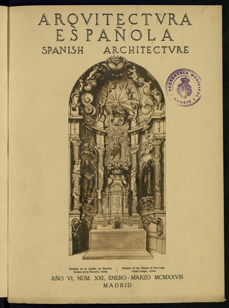 Miniatura de Arquitectura Española : revista trimestral bilingüe y esencialmente ilustrada. Enero-marzo de 1928