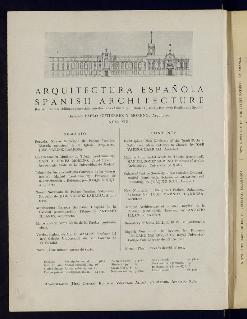 Miniatura de Arquitectura Española de enero-febrero-marzo de 1926