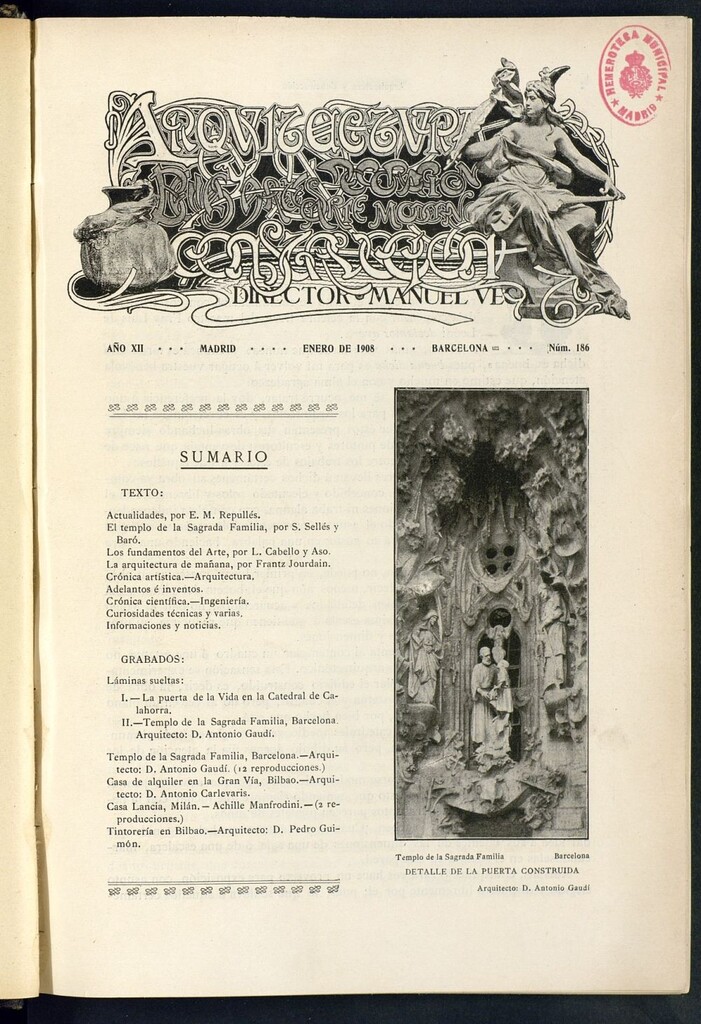 Miniatura de Arquitectura y Construcción : revista técnica quincenal de enero de 1908
