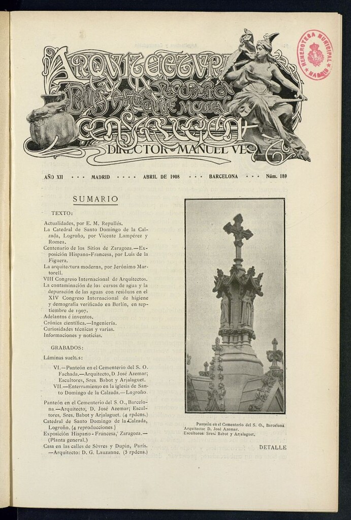 Miniatura de Arquitectura y Construcción : revista técnica quincenal de abril de 1908