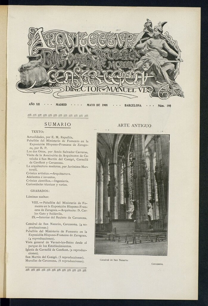 Miniatura de Arquitectura y Construcción : revista técnica quincenal de mayo de 1908