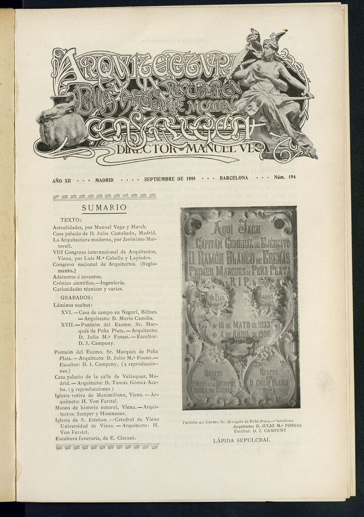 Miniatura de Arquitectura y Construcción : revista técnica quincenal de septiembre de 1908