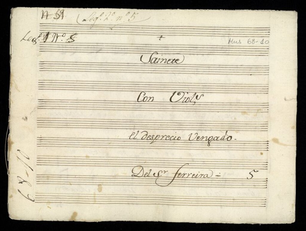 Miniatura de Recitativo con coro del Sainete El Desprecio vengado