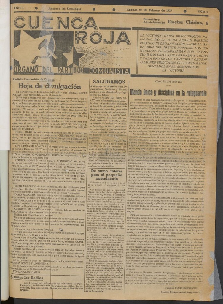 Miniatura de Cuenca Roja : órgano del Partido Comunista