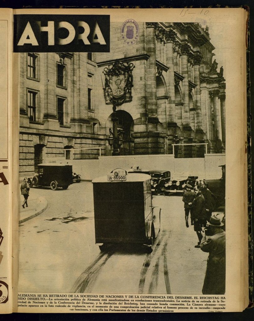 Miniatura de Ahora: diario gráfico del 15 de octubre de 1933, nº 886