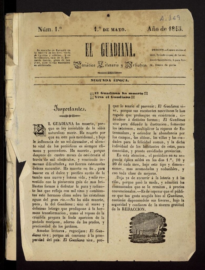 Miniatura de El Guadiana : periódico literario y artístico