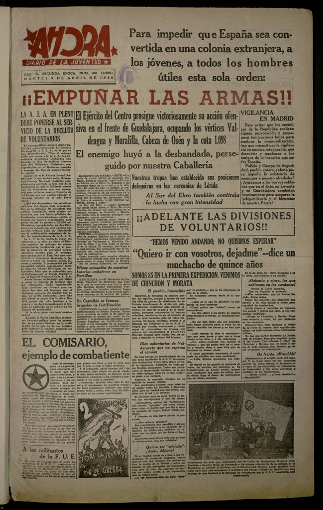 Miniatura de Ahora: diario gráfico del 5 de abril de 1938, nº 401