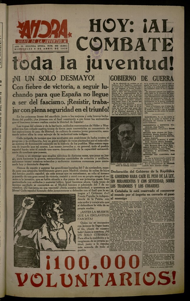 Miniatura de Ahora: diario gráfico del 6 de abril de 1938, nº 402